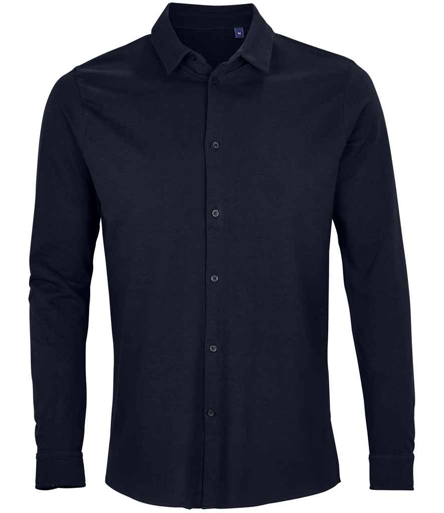 NEOBLU - Basile Organic Cotton Long Sleeve Piqué Shirt