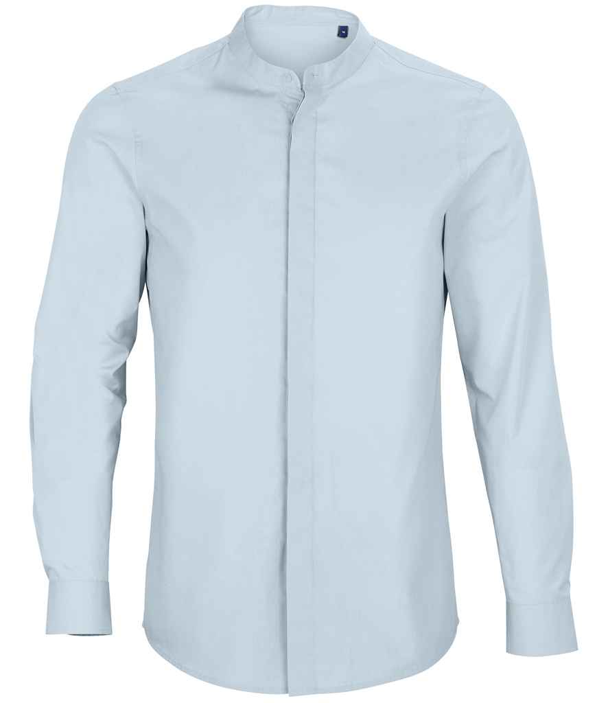 NEOBLU - Bart Mao Collar Long Sleeve Poplin Shirt