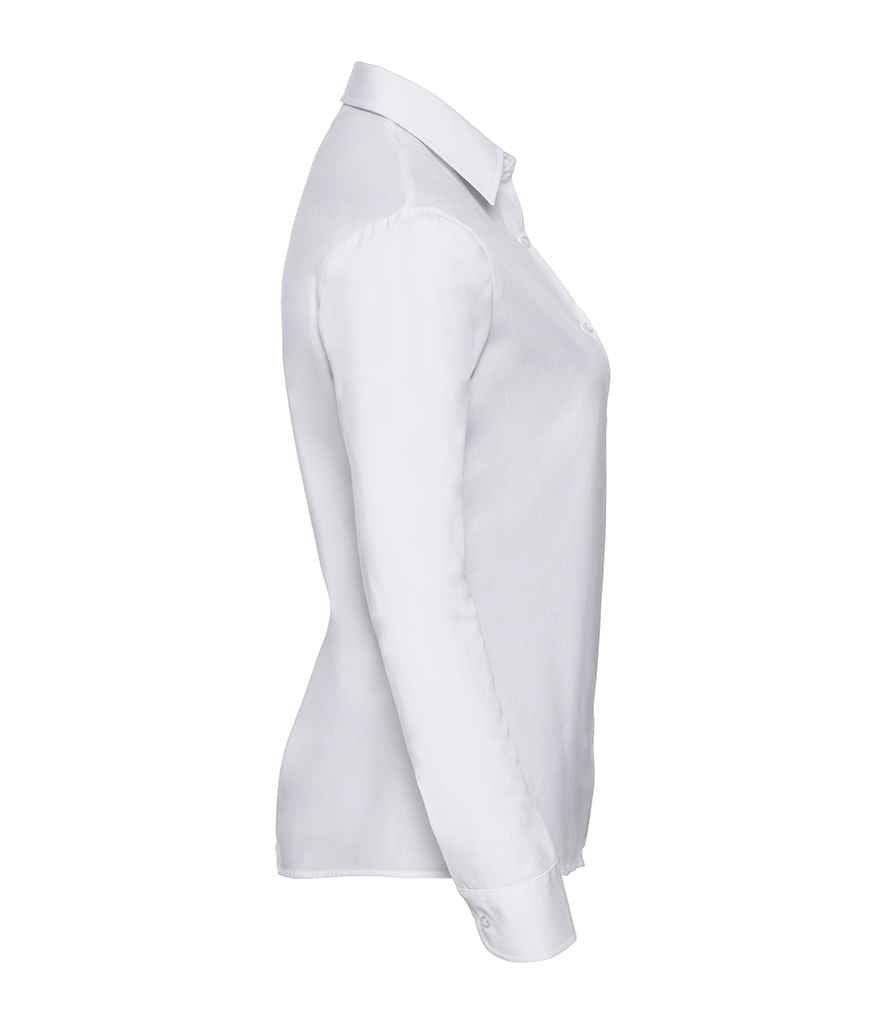 Russell Collection - Ladies Long Sleeve Easy Care Cotton Poplin Shirt - Pierre Francis