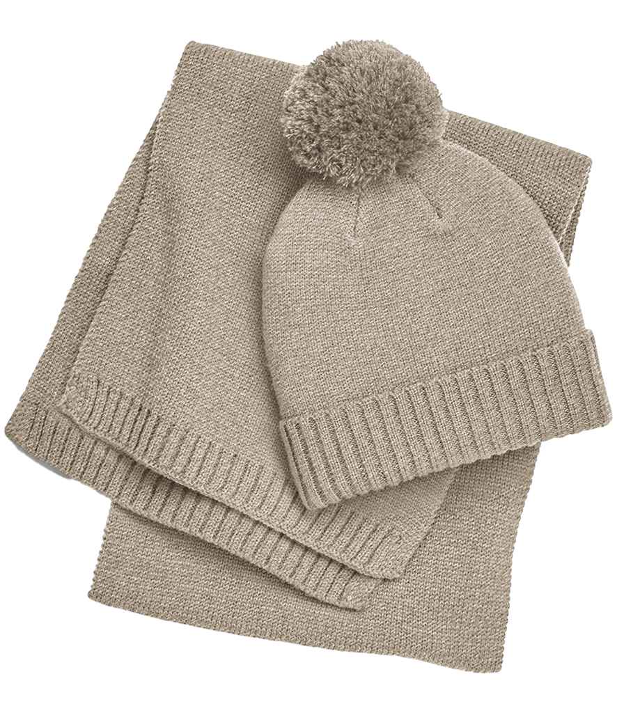 Beechfield - Knitted Scarf and Beanie Gift Set
