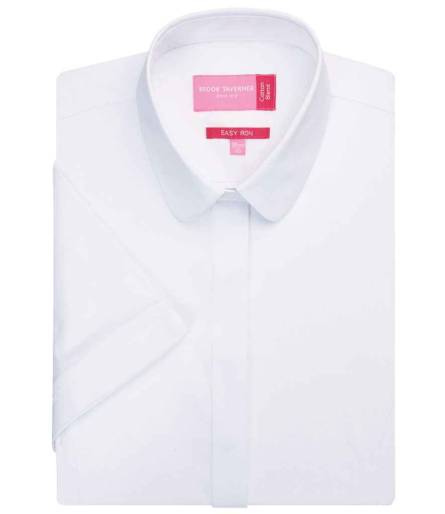 Brook Taverner - Ladies Soave Short Sleeve Poplin Shirt - BK133 SKY 8