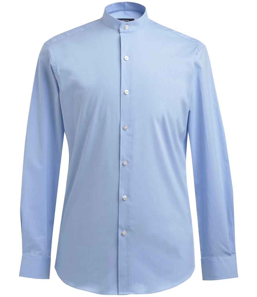 Brook Taverner - Volterra Long Sleeve Grandad Collar Shirt - BK578 WHI 15