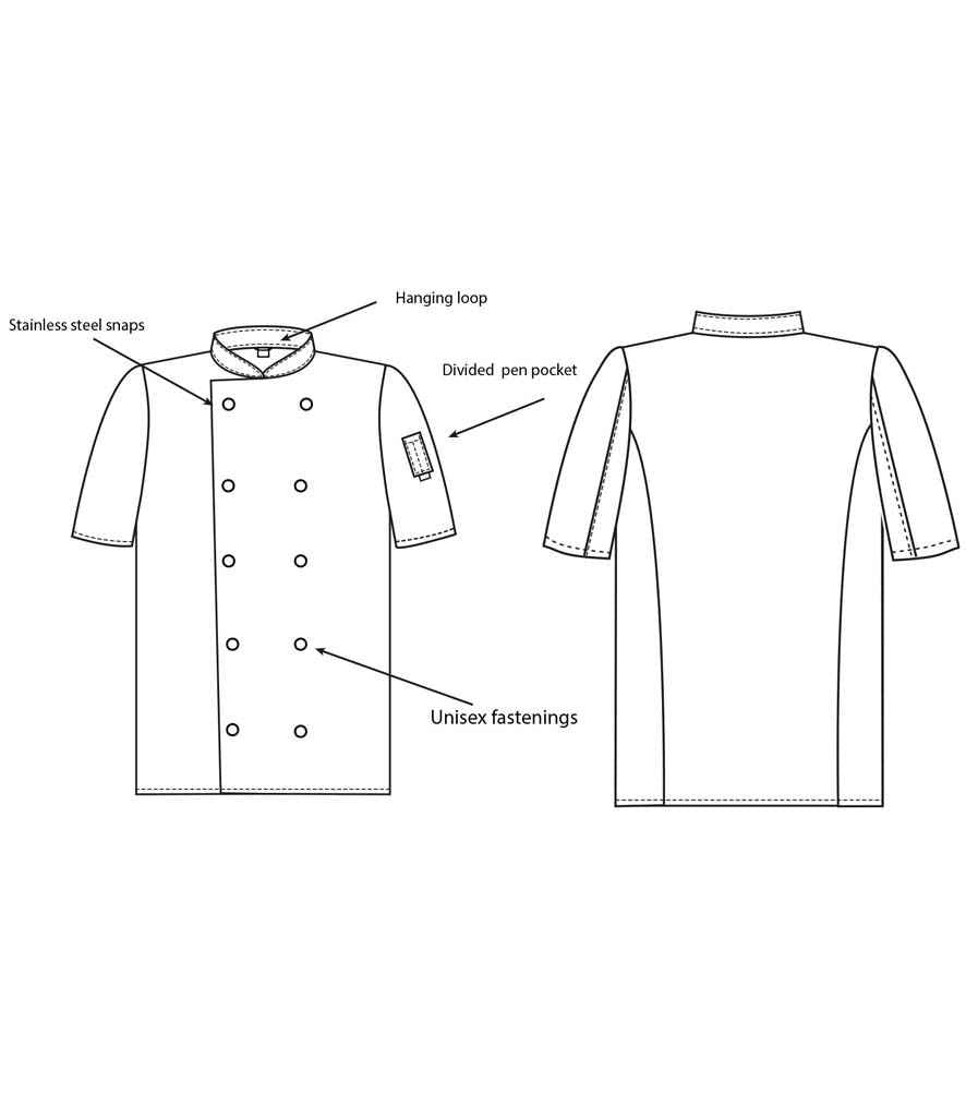 Dennys - Short Sleeve Press Stud Chef's Jacket - Pierre Francis