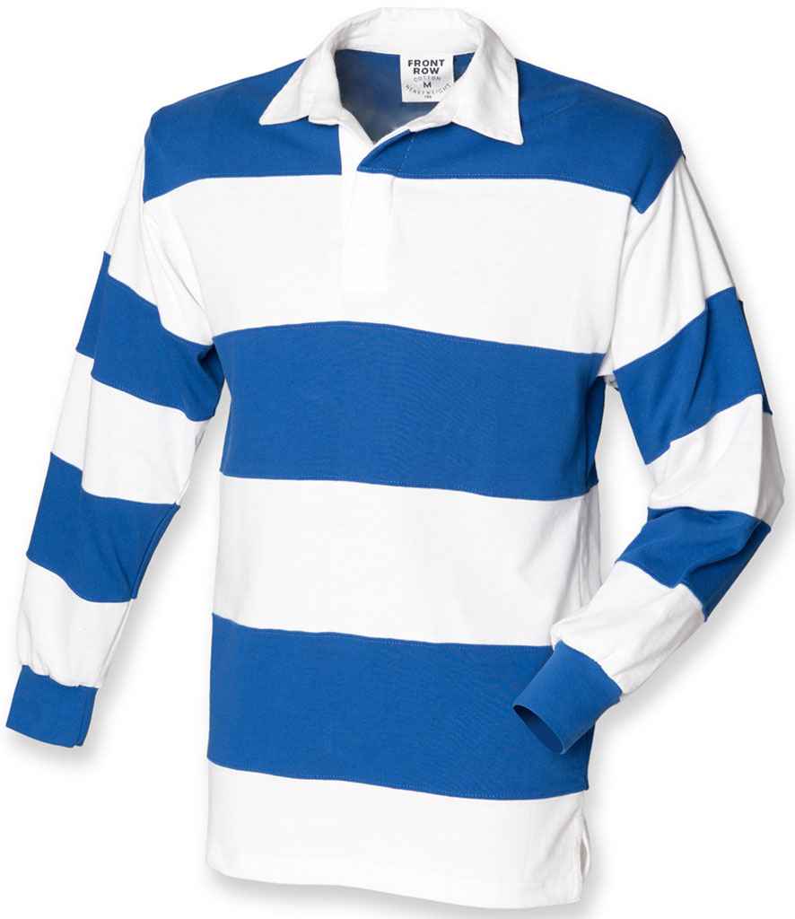 Front Row - Sewn Stripe Rugby Shirt - FR8 WH/RY S