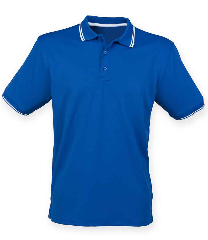 Henbury - Coolplus® Tipped Polo Shirt - H482 RY/WH XS