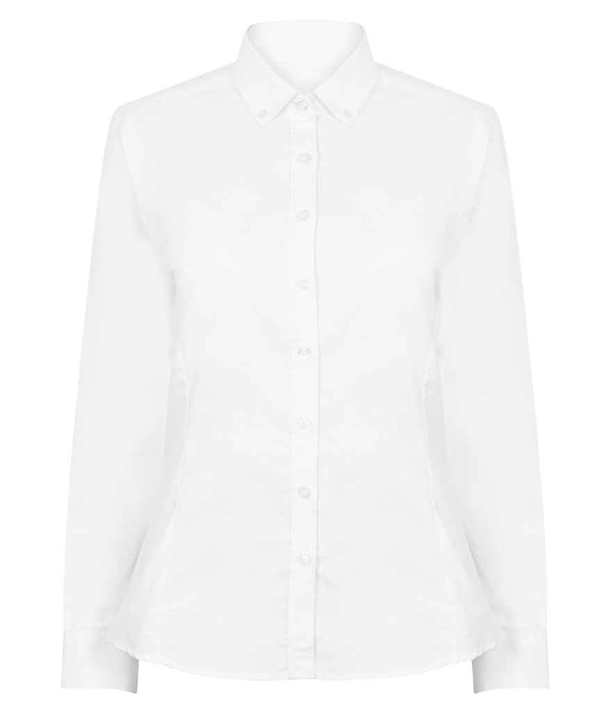 Henbury - Ladies Modern Long Sleeve Regular Fit Oxford Shirt - H513R BLK XS/R