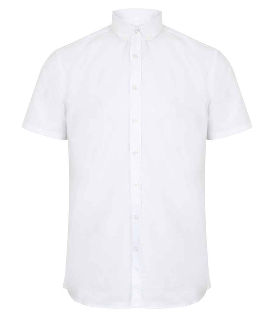 Henbury - Modern Short Sleeve Regular Fit Oxford Shirt - H517R BLK XS/R