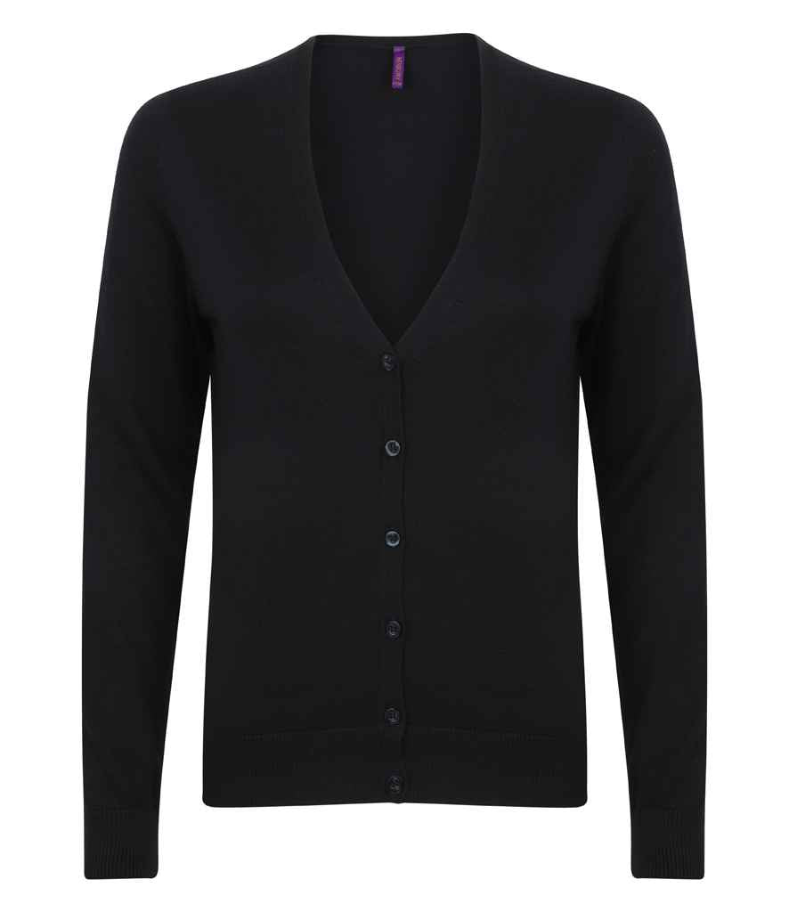 Henbury - Ladies Lightweight V Neck Cardigan - H726 NAV XXS