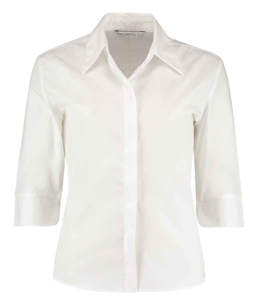Kustom Kit - Ladies 3/4 Sleeve Tailored Continental Shirt