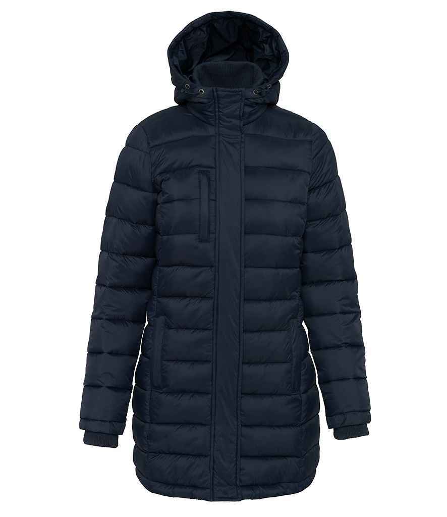 Kariban - Ladies Lightweight Long Padded Parka Jacket - KB6129 NAV XS