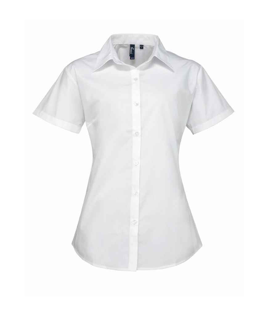 Premier - Ladies Supreme Short Sleeve Poplin Shirt - PR309 WHI 8