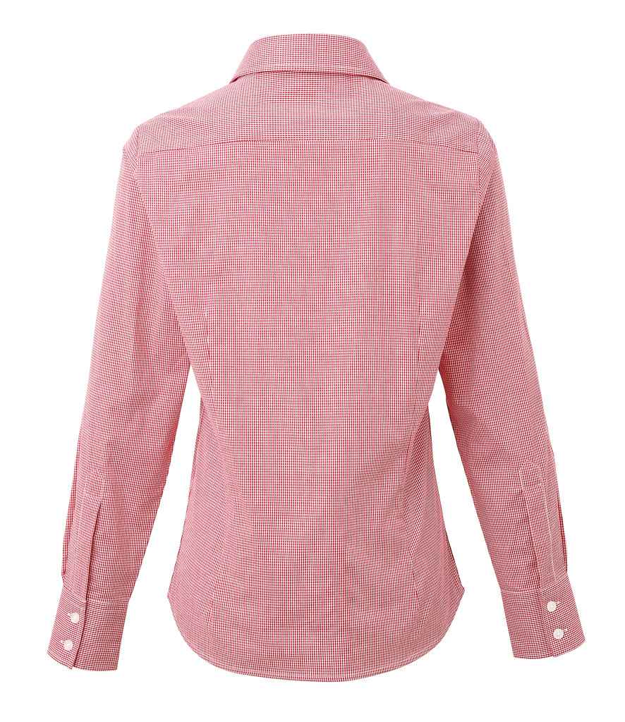 Premier - Ladies Gingham Long Sleeve Shirt - Pierre Francis