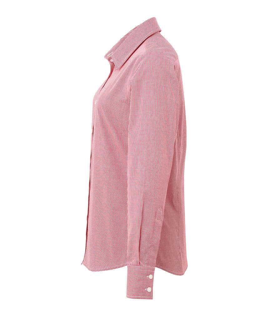 Premier - Ladies Gingham Long Sleeve Shirt - Pierre Francis