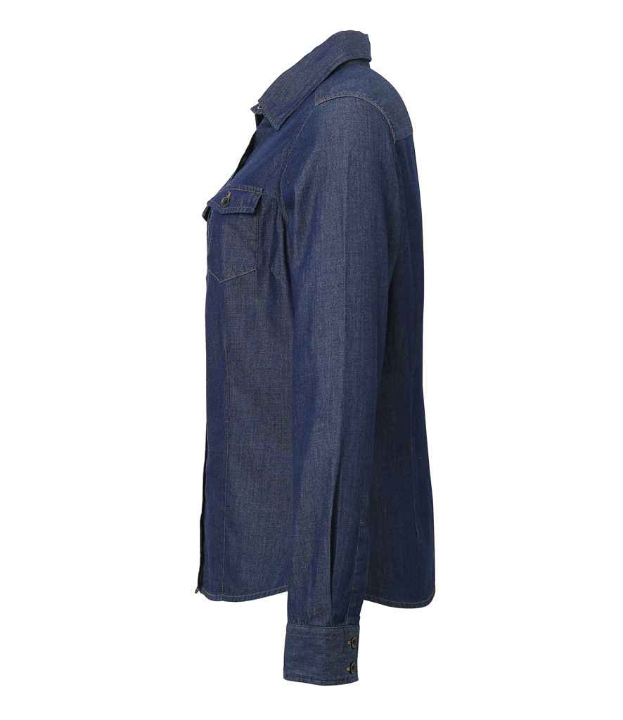 Premier - Ladies Jeans Stitch Denim Shirt - Pierre Francis