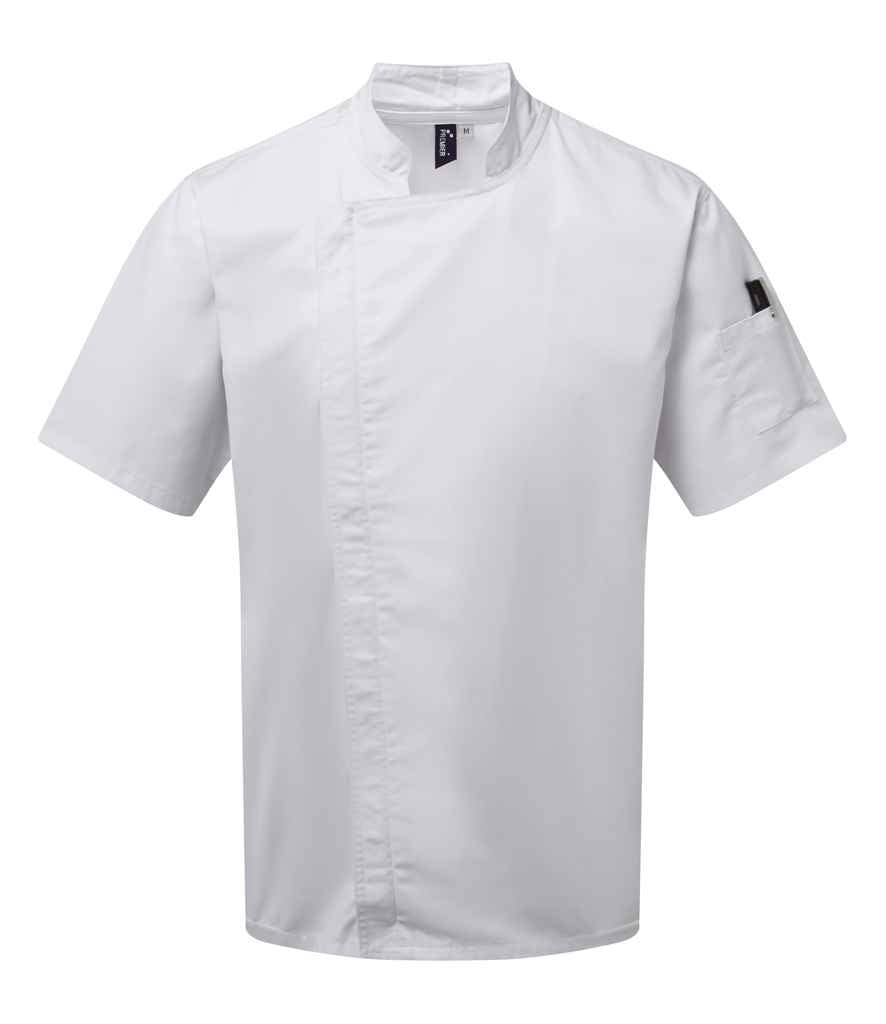 Premier - Short Sleeve Zipped Chef's Jacket - Pierre Francis