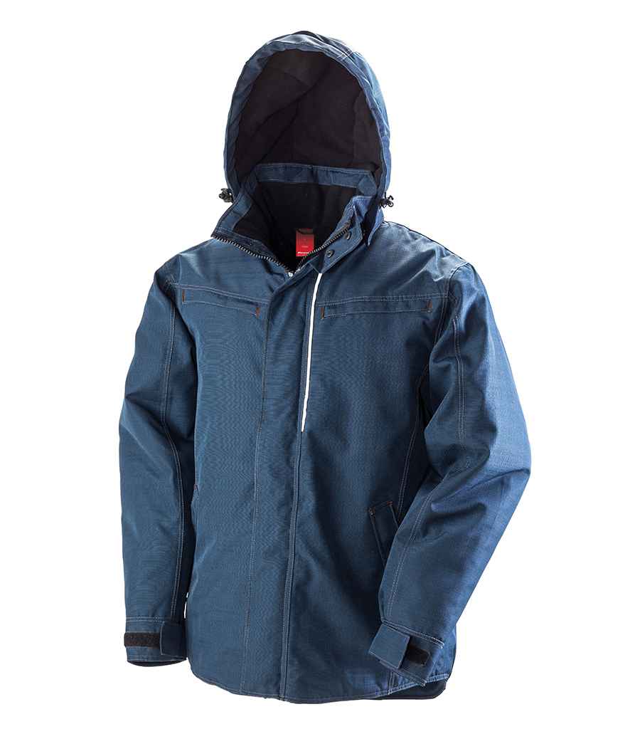 Result - Work-Guard Denim Texture Rugged Jacket - RS326 BLK XS
