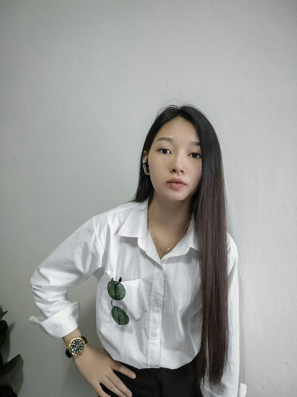 a person with long hair