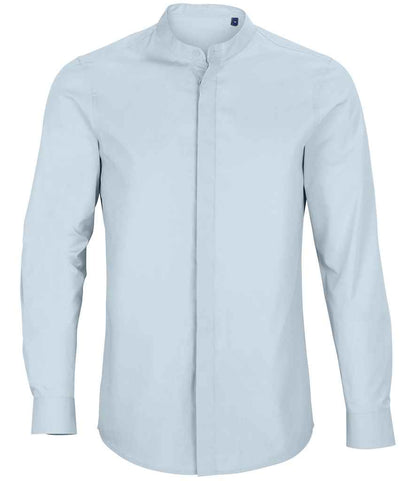 NEOBLU - Bart Mao Collar Long Sleeve Poplin Shirt
