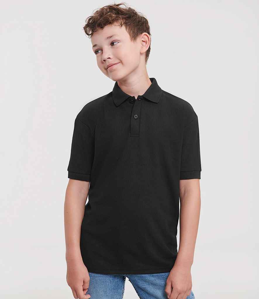 Russell Athletic - Kids Poly/Cotton Piqué Polo Shirt - 539B BLK 1-2