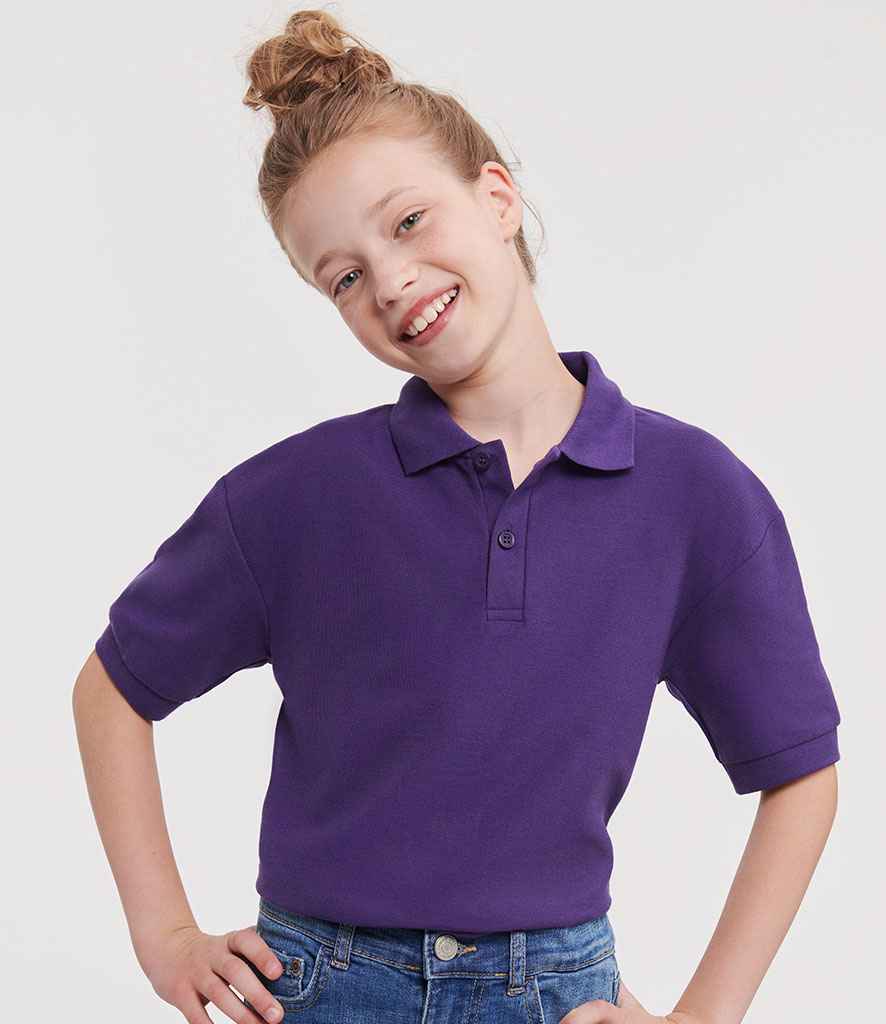 Russell Athletic - Kids Poly/Cotton Piqué Polo Shirt - 539B PUR 1-2