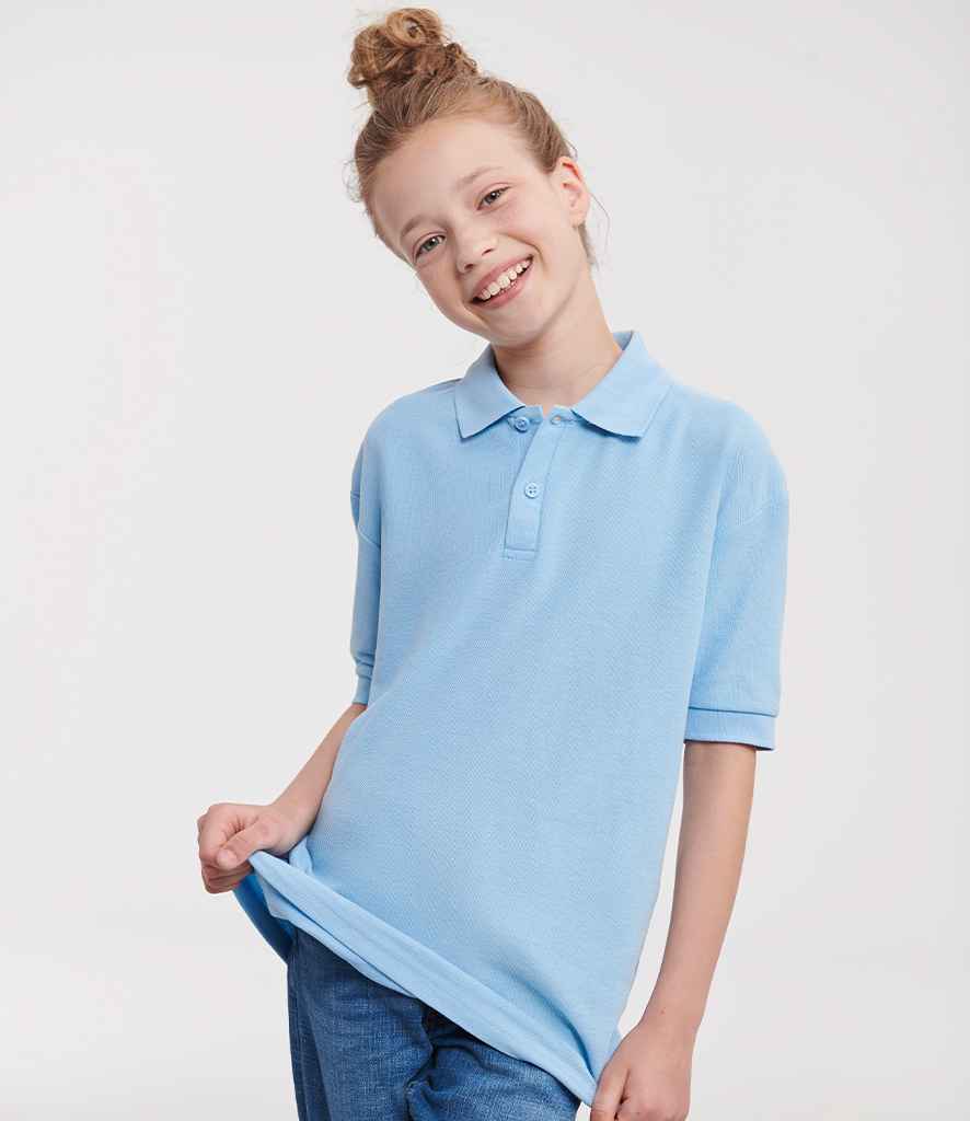 Russell Athletic - Kids Poly/Cotton Piqué Polo Shirt - 539B SKY 1-2