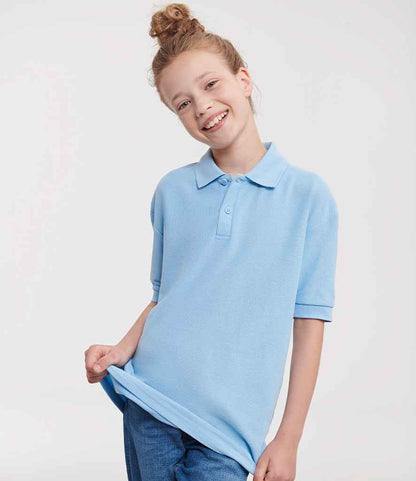 Russell Athletic - Kids Poly/Cotton Piqué Polo Shirt - 539B SKY 1-2
