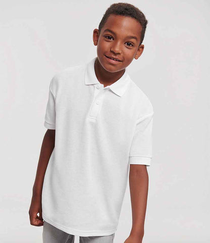 Russell Athletic - Kids Poly/Cotton Piqué Polo Shirt - 539B WHI 1-2
