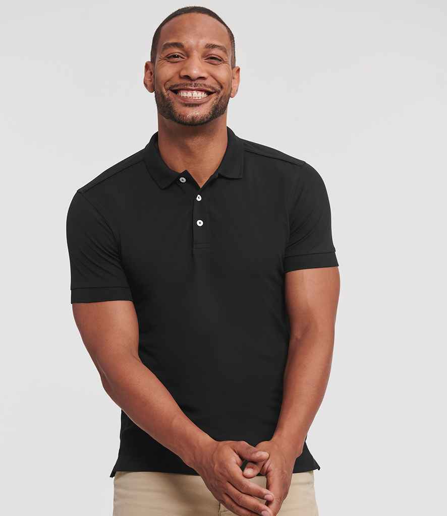 Russell - Stretch Piqué Polo Shirt - 566M BLK S