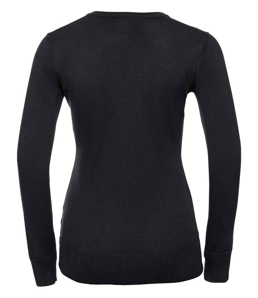 Russell Collection - Ladies Cotton Acrylic V Neck Sweater