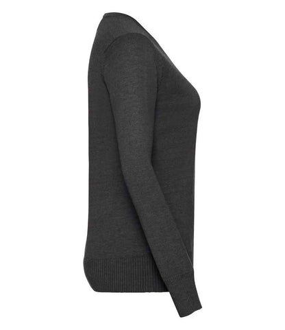 Russell Collection - Ladies Cotton Acrylic V Neck Sweater - Pierre Francis