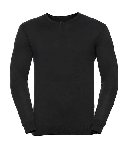 Russell Athletic Collection - Cotton Acrylic V Neck Sweater - 710M BLK XXS