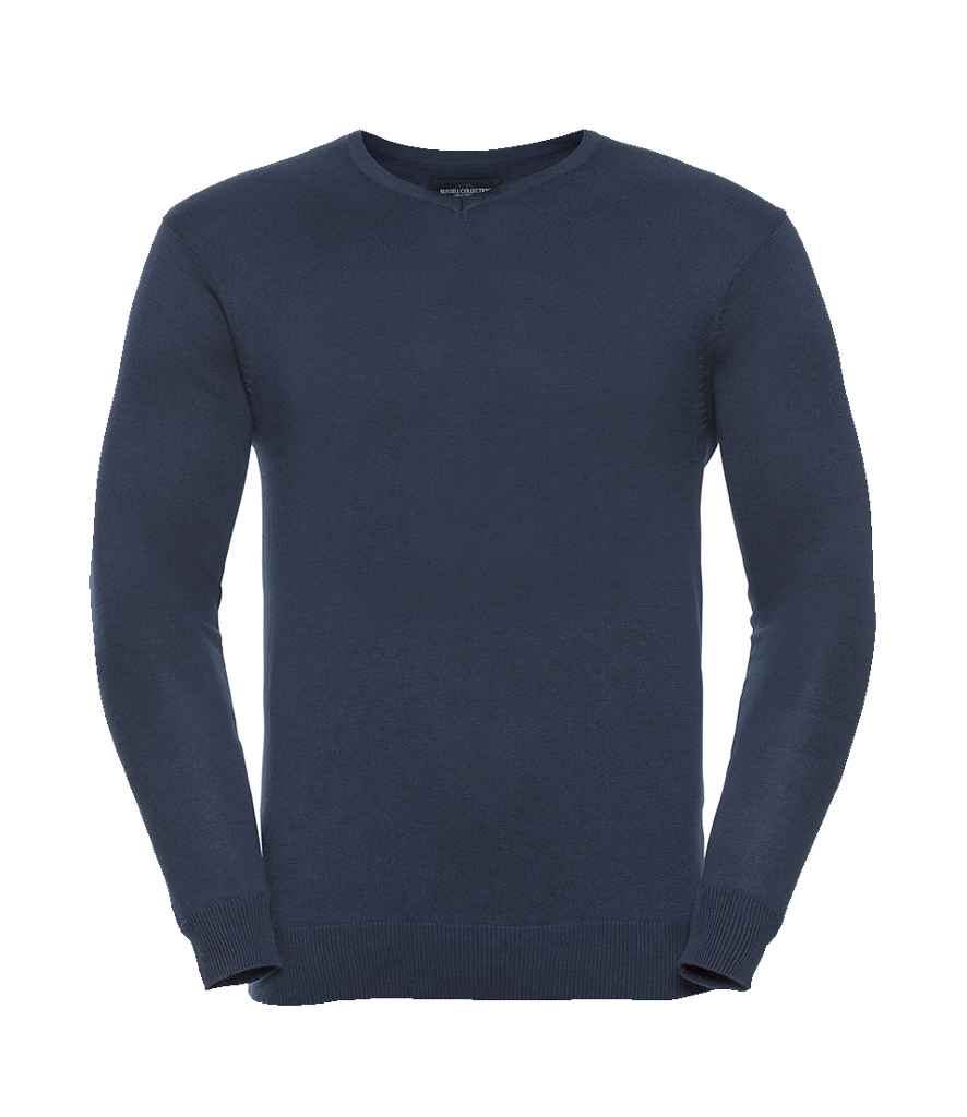 Russell Athletic Collection - Cotton Acrylic V Neck Sweater - 710M BLK XXS