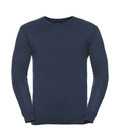 Russell Athletic Collection - Cotton Acrylic V Neck Sweater - 710M BLK XXS