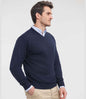 Russell Collection - Cotton Acrylic V Neck Sweater - Pierre Francis