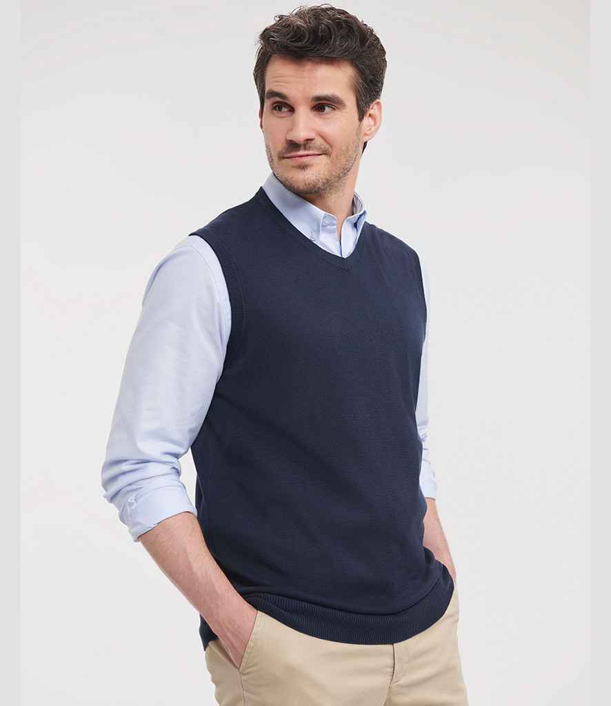 Russell Athletic Collection Sleeveless Cotton Acrylic V Neck Sweater - 716M FNA XXS