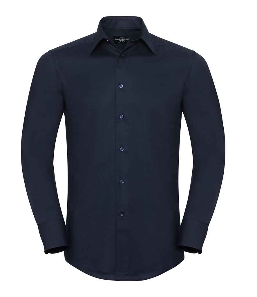 Russell Athletic Collection - Long Sleeve Tailored Oxford Shirt - 922M BLK 14.5