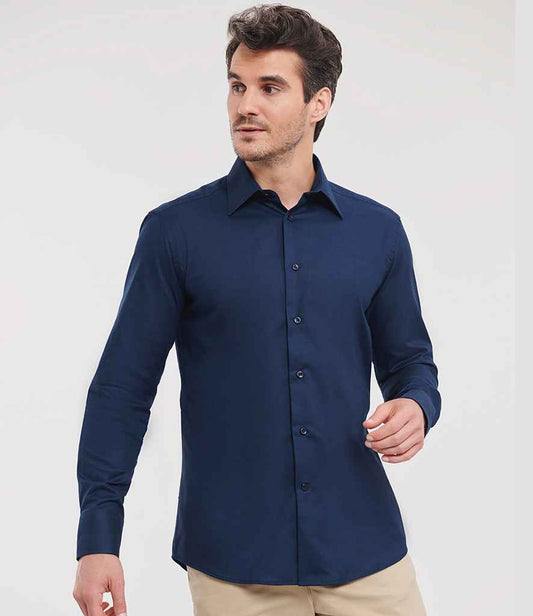 Russell Collection - Long Sleeve Tailored Oxford Shirt - Pierre Francis