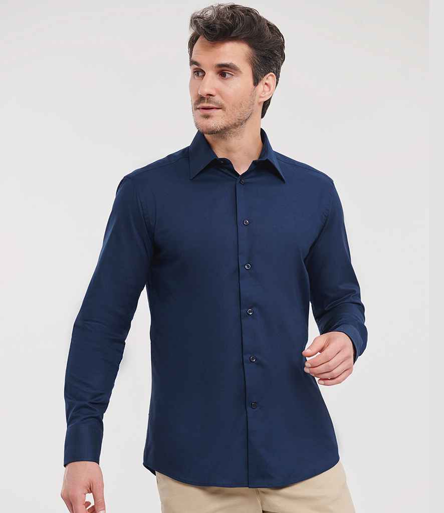Russell Athletic Collection - Long Sleeve Tailored Oxford Shirt - 922M BNV 14.5