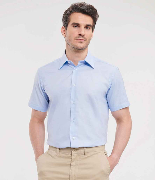 Russell Collection - Short Sleeve Tailored Oxford Shirt - 923M OXB 14.5
