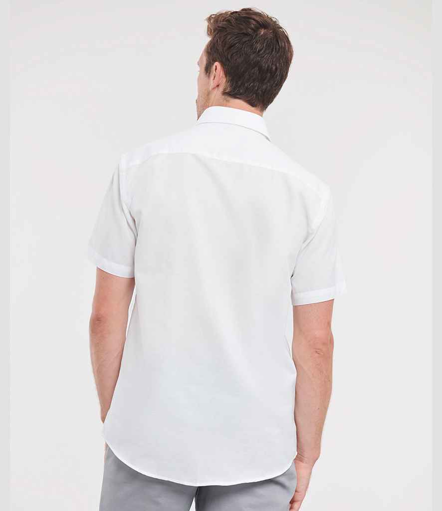 Russell Collection - Short Sleeve Tailored Oxford Shirt - 923M WHI 14.5