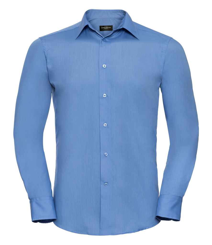 Russell Athletic Collection - Long Sleeve Tailored Poplin Shirt - 924M BLK S
