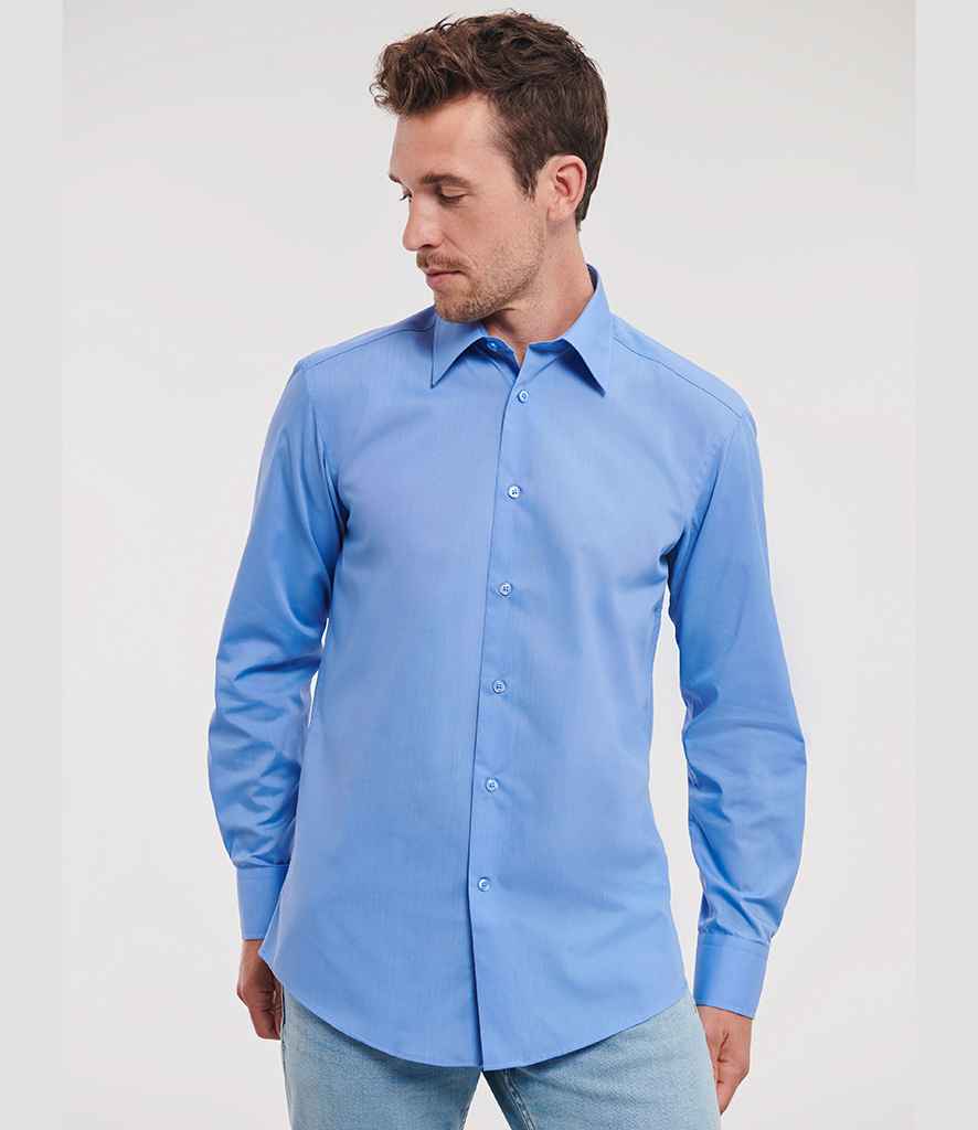 Russell Athletic Collection - Long Sleeve Tailored Poplin Shirt - 924M CBL S
