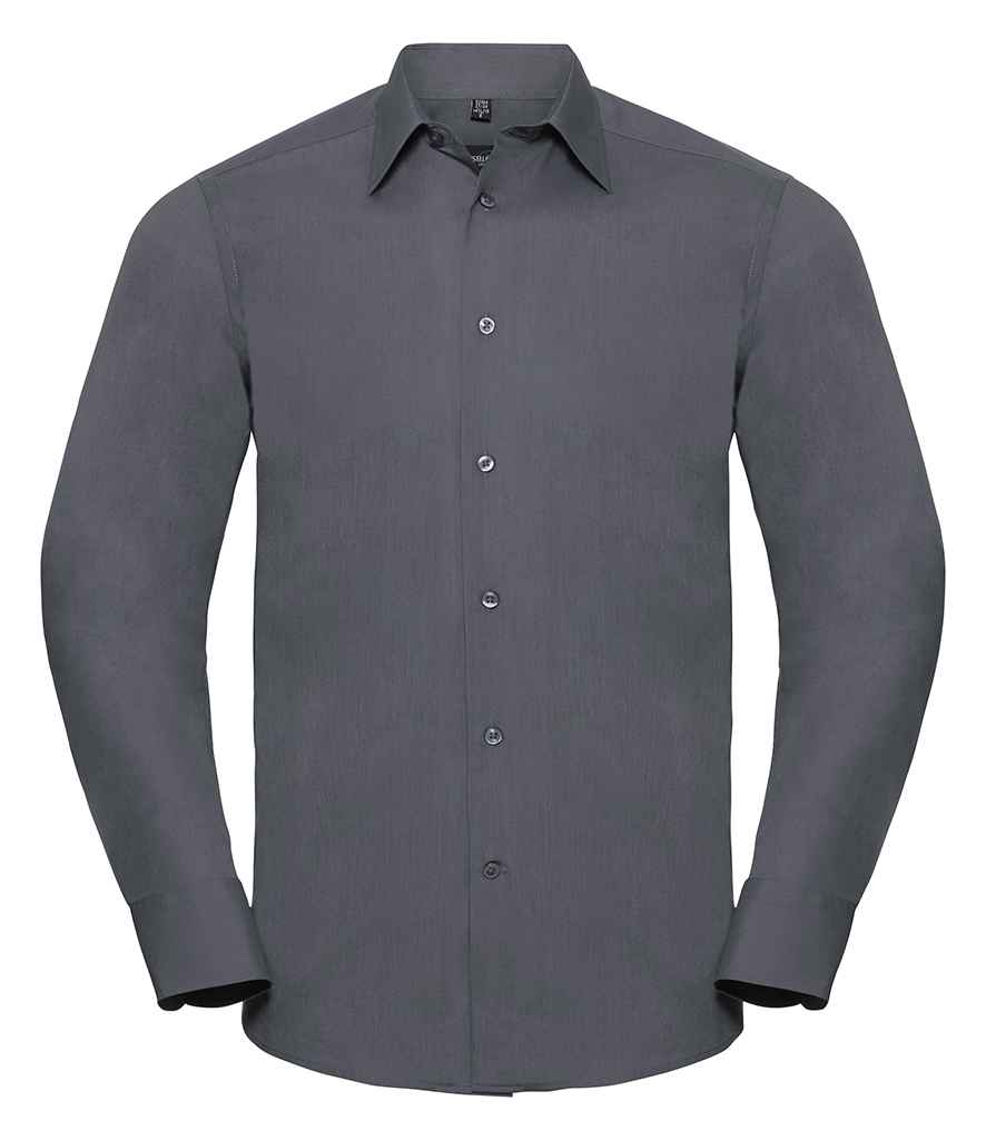 Russell Athletic Collection - Long Sleeve Tailored Poplin Shirt - 924M BLK S