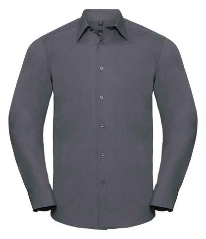 Russell Athletic Collection - Long Sleeve Tailored Poplin Shirt - 924M BLK S