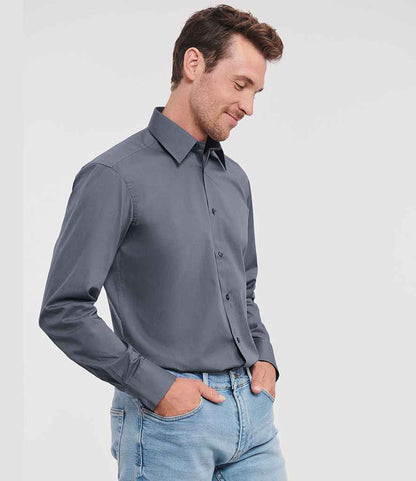 Russell Collection - Long Sleeve Tailored Poplin Shirt - Pierre Francis