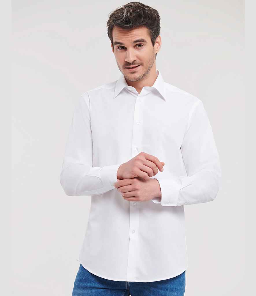 Russell Athletic Collection - Long Sleeve Tailored Poplin Shirt - 924M WHI S