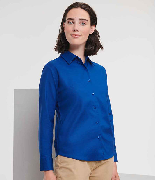 Russell Collection - Ladies Long Sleeve Easy Care Oxford Shirt - Pierre Francis