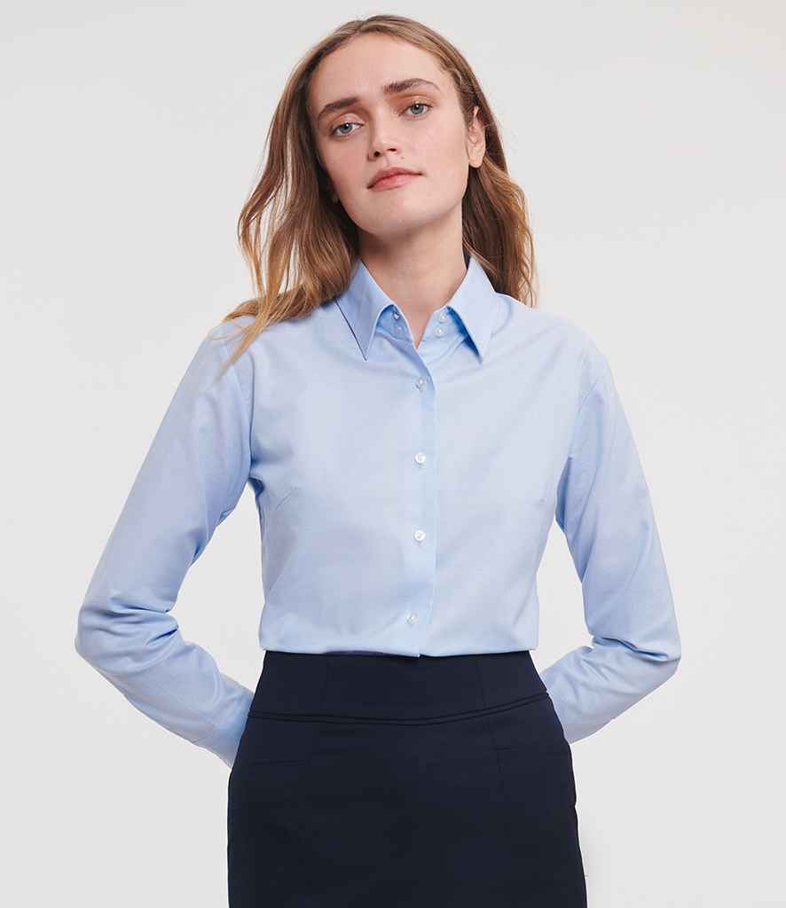 Russell Athletic Collection - Ladies Long Sleeve Easy Care Oxford Shirt - 932F OXB XS
