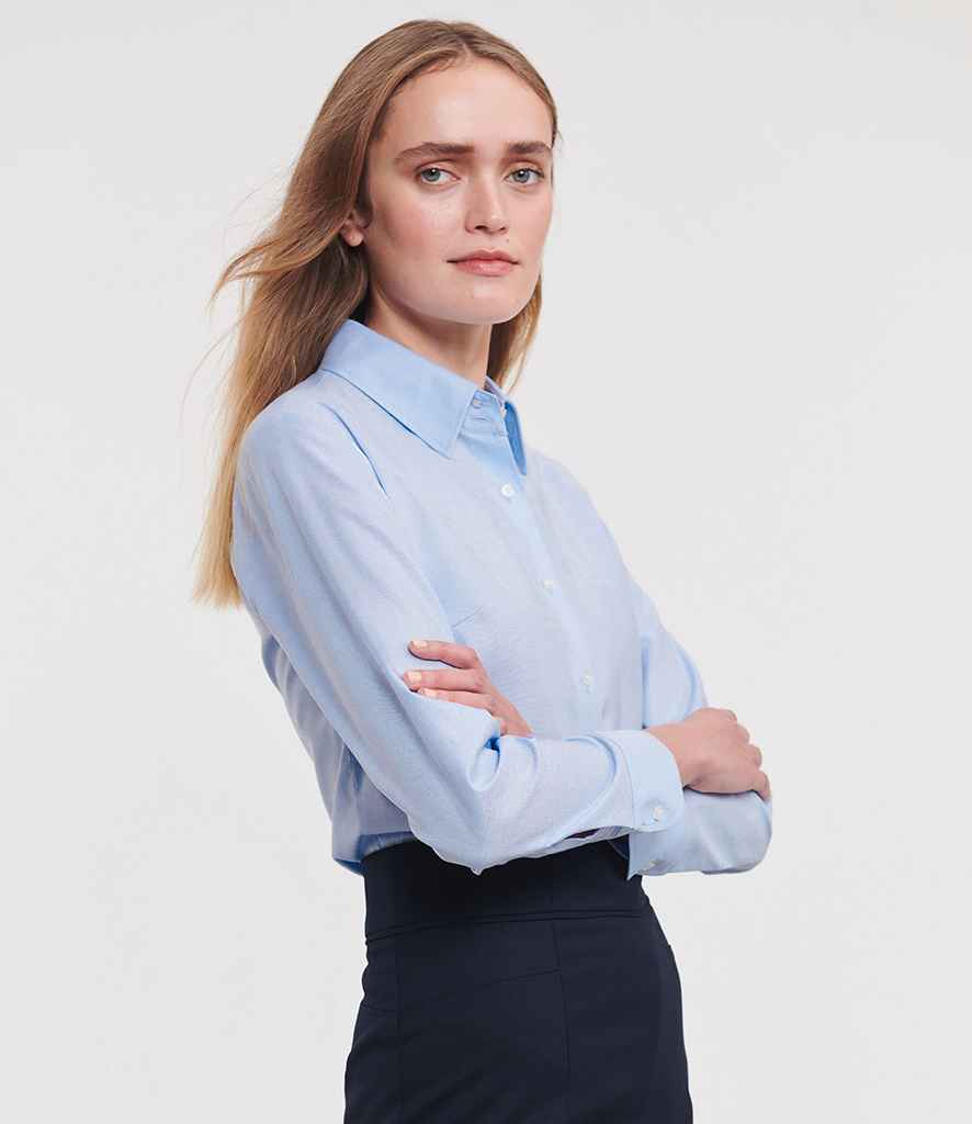 Russell Collection - Ladies Long Sleeve Easy Care Oxford Shirt - Pierre Francis