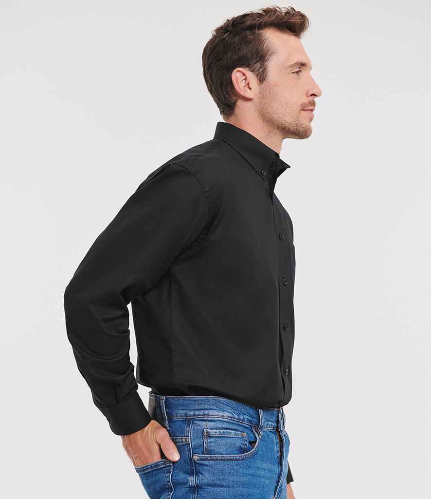 Russell Collection - Long Sleeve Easy Care Oxford Shirt - 932M BLK 14.5